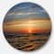 Designart - Red Sunset with Dark Ocean Waves' Seascape Metal Circle Wall Art